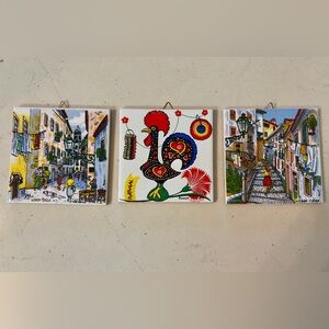 Colorful Ceramic Wall Art Tile Set from Portugal 🇵🇹